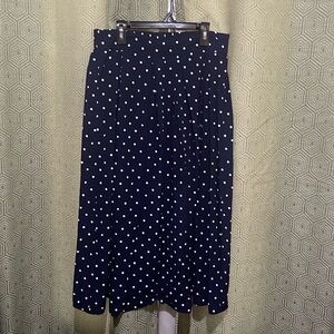 Fritz Size Large Blue And White Polka Dot Midi Skirt EUC